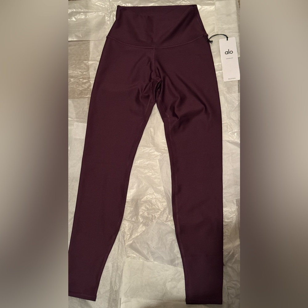ALO Yoga High-Waist Leggings — Dark Plum S New